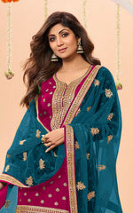 Nakshatra Shilpa Shetty Pink Silk Suit