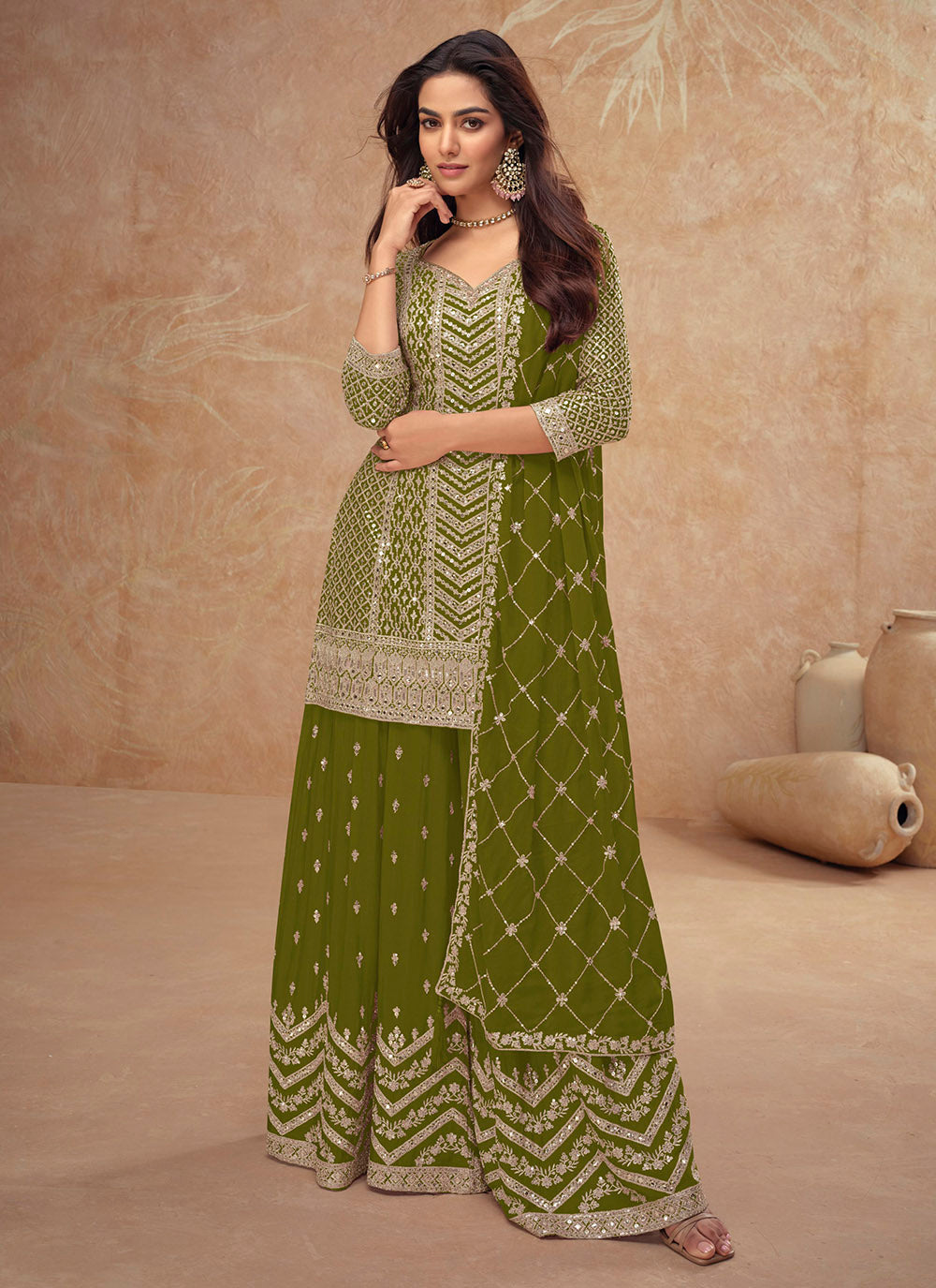 Nakshatra Mehandi Color Designer Suit