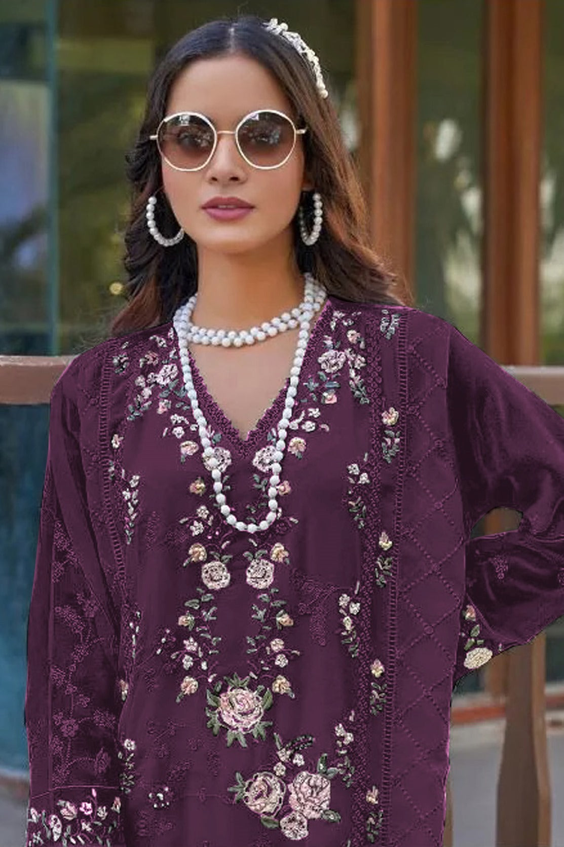 Nakshatra Purple Georgette Suit