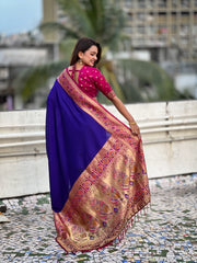 Nakshatra Blue Paithani Silk Saree