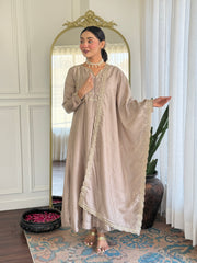 Nakshatra Chiku Colored Silk Suit