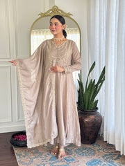 Nakshatra Chiku Colored Silk Suit