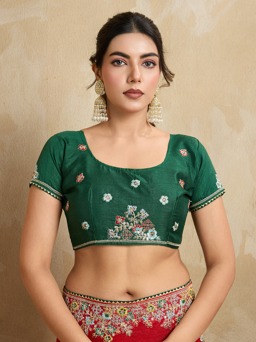 Nakshatra Red Chiffon Saree