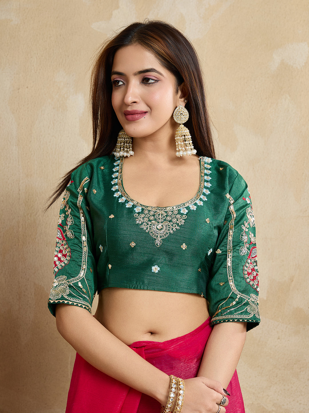 Nakshatra Pink Chiffon Saree