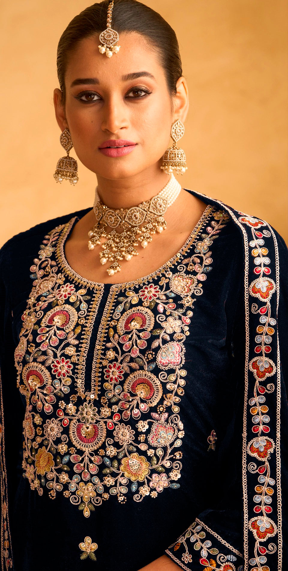 Nakshatra Blue Velvet Suit