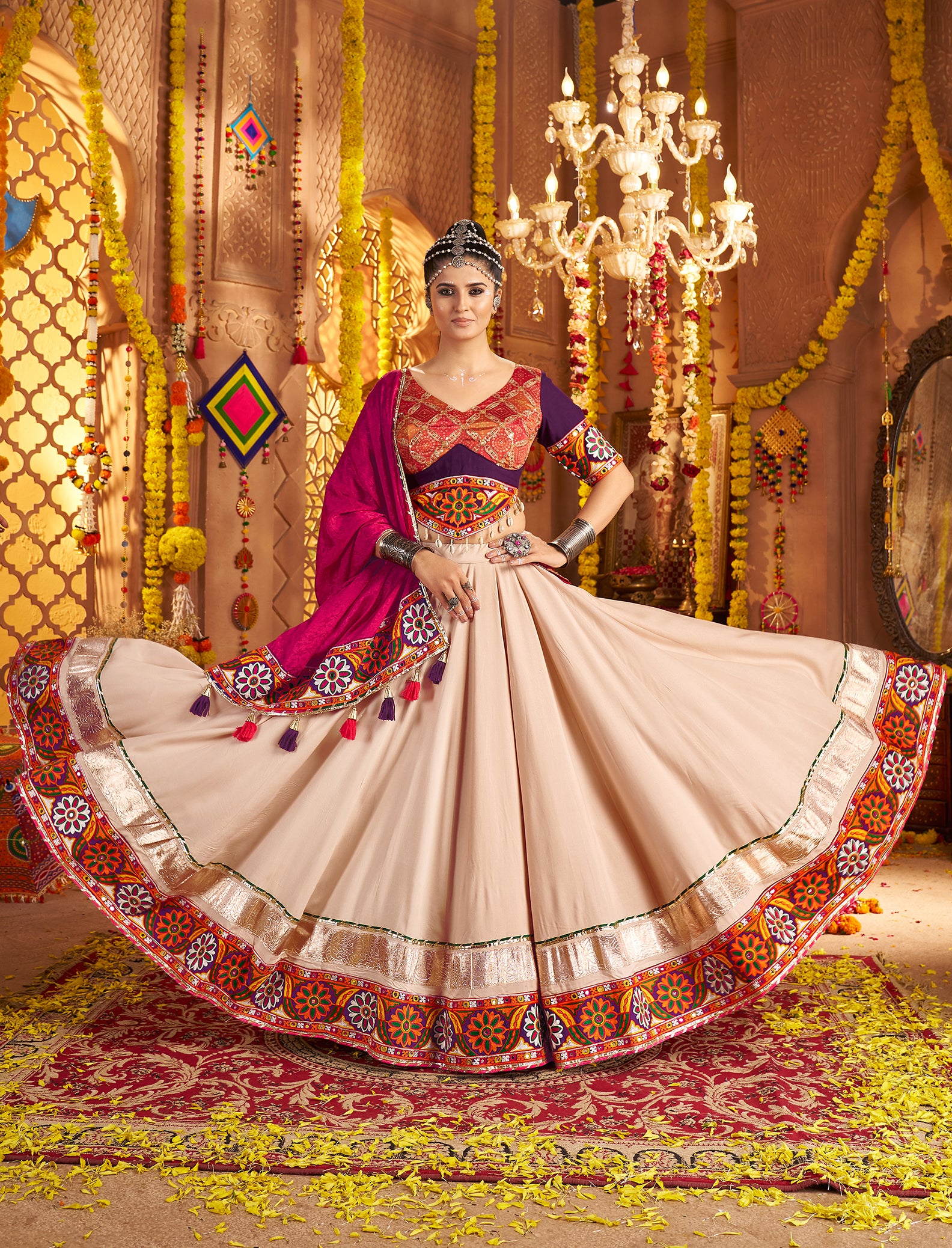 Nakshatra Beige Color Ready to Wear  Lehenga Choli