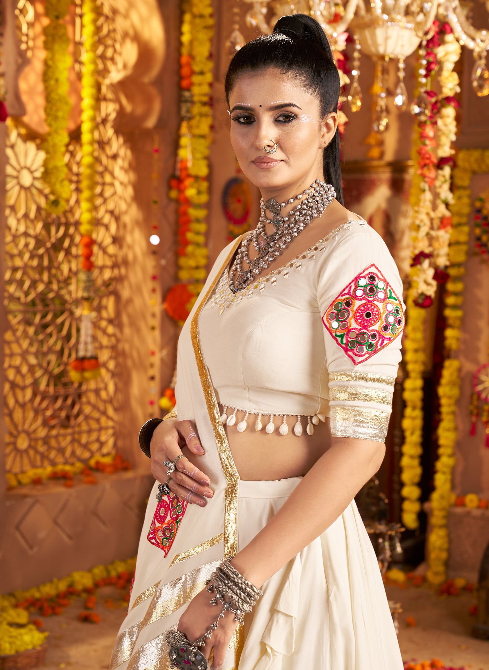 Nakshatra Off White  Color Ready to Wear Lehenga Choli