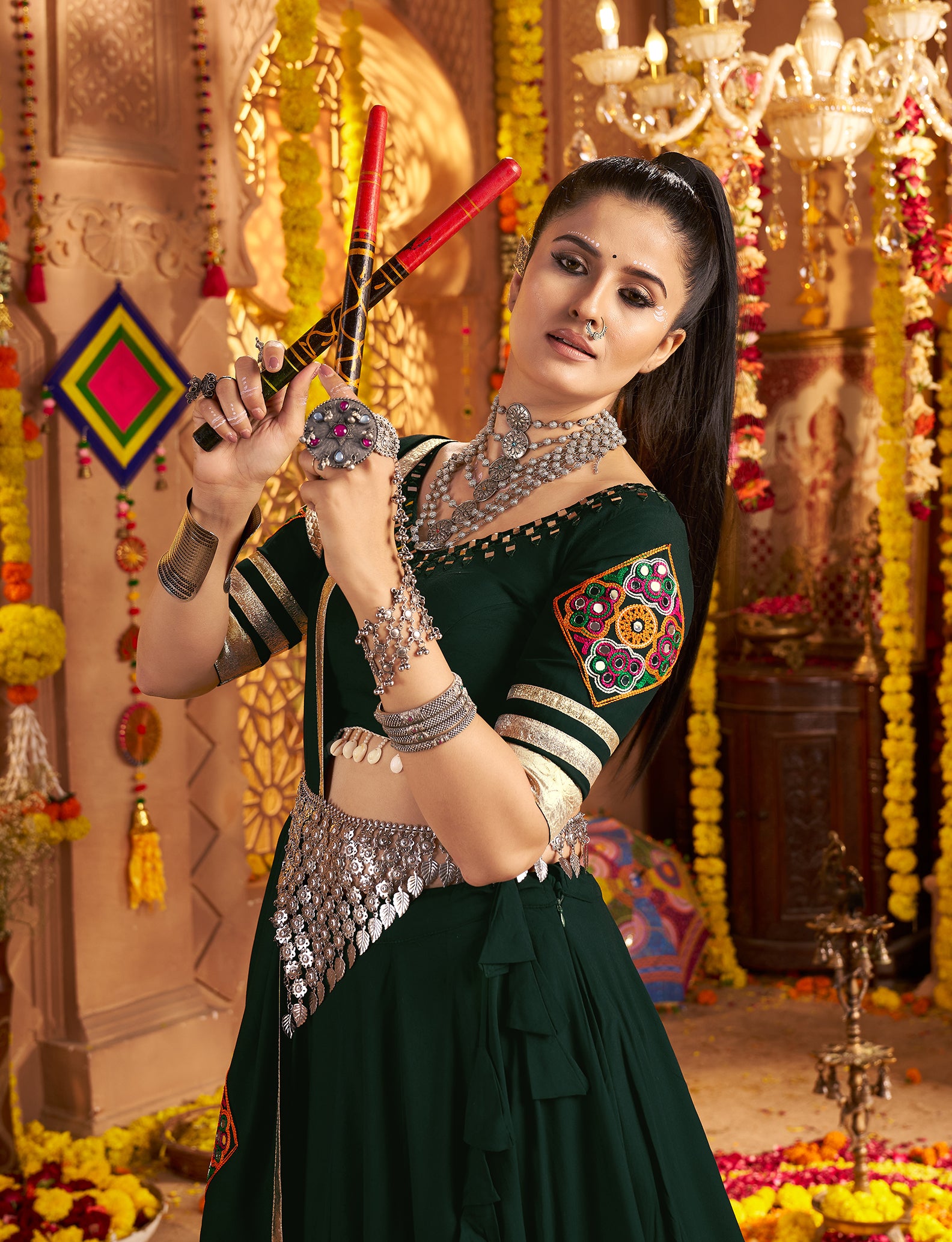 Nakshatra Green  Color Ready to Wear Lehenga Choli
