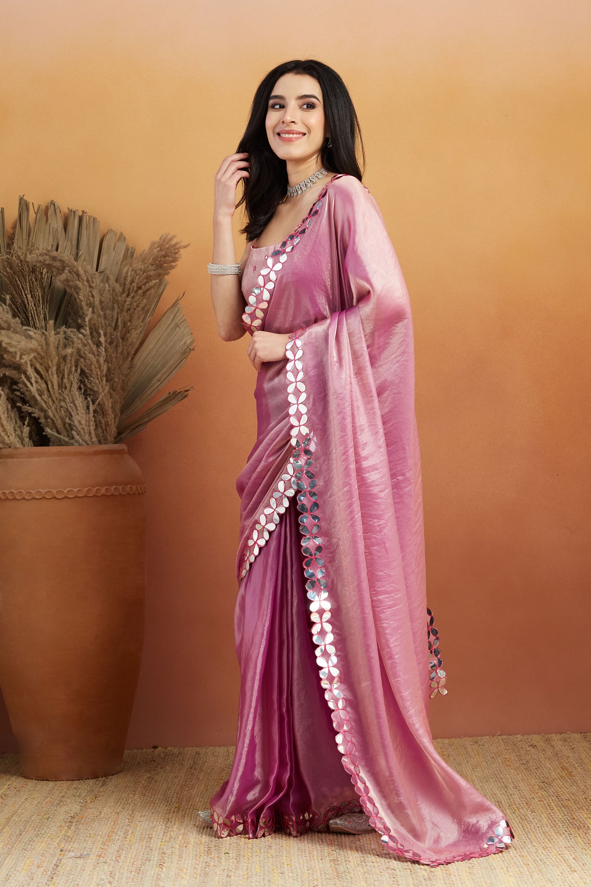 Nakshatra Mauve Color Ready to Wear Saree