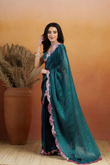 Nakshatra Rama Color Ready to Wear Saree