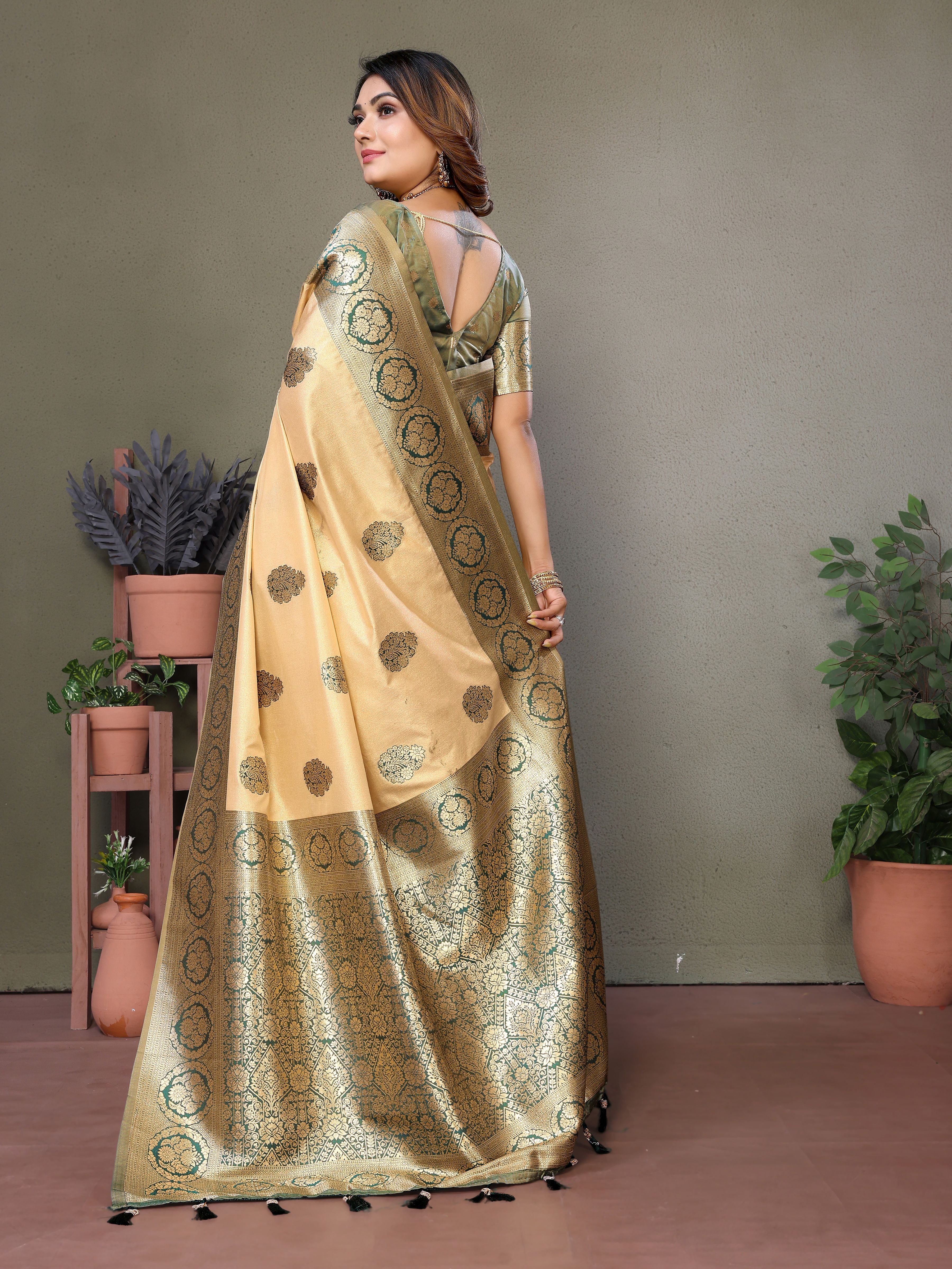 Nakshatra Green Viscose Silk Saree