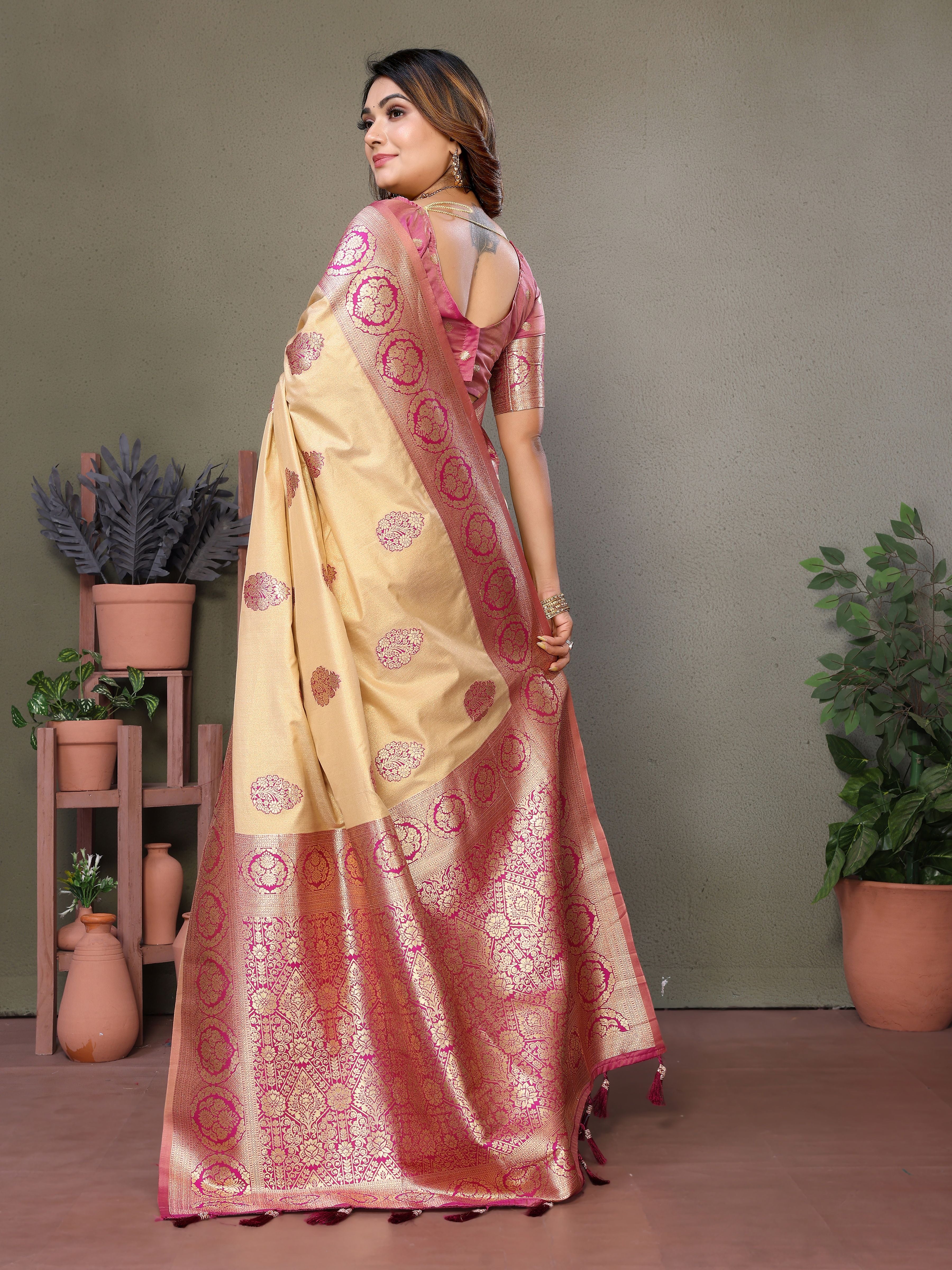 Nakshatra Purple Viscose Silk Saree