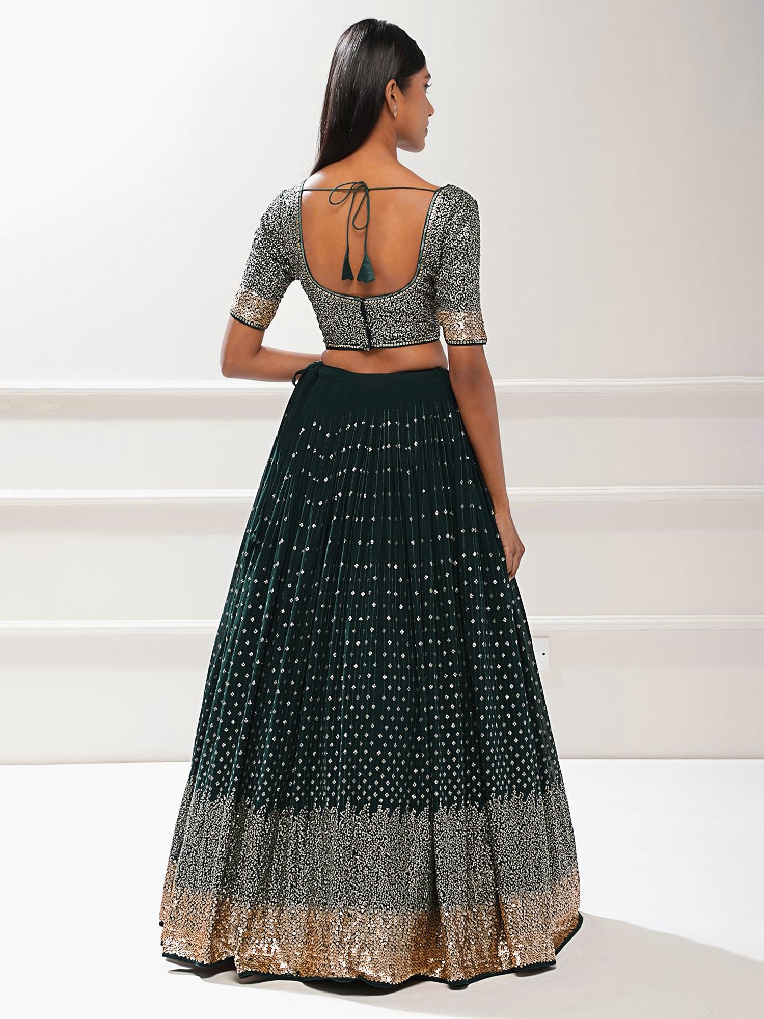 Nakshatra Green Sequence Lehenga Choli