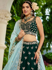 Nakshatra Green Sequence Lehenga