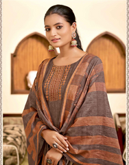 Nakshatra Digitally Print Brown Readymade Suit
