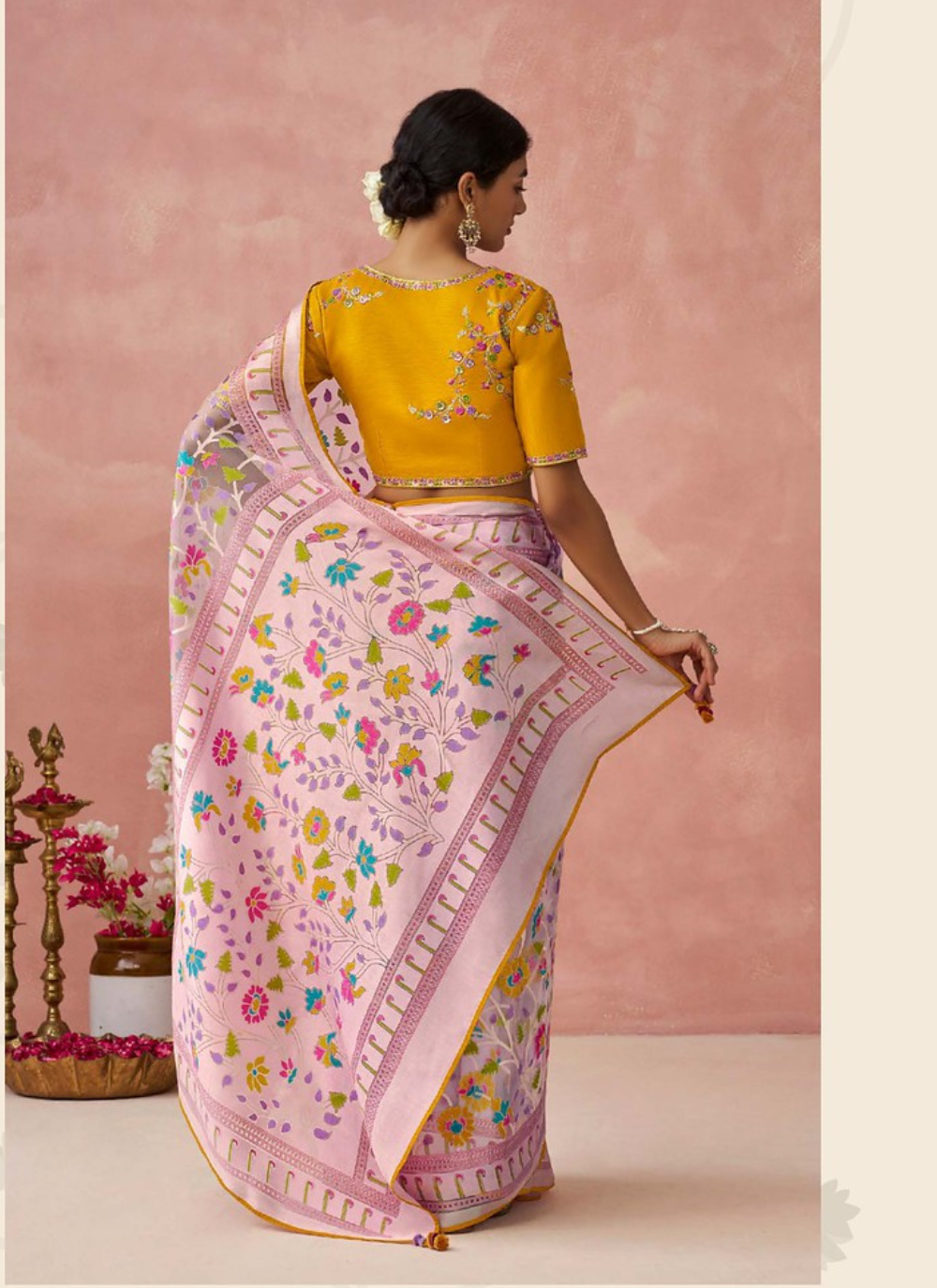 Nakshatra Baby Pink Premium saree