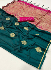 Nakshatra Green Satin silk saree